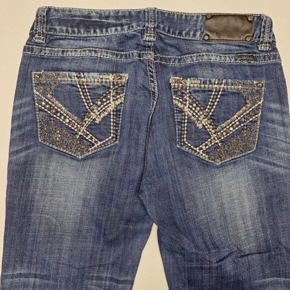 Rock and Roll Cowgirl Jeans Pants Denim Bling Fair Show‎ Flashy Womens 30 x 32 - Picture 3 of 8